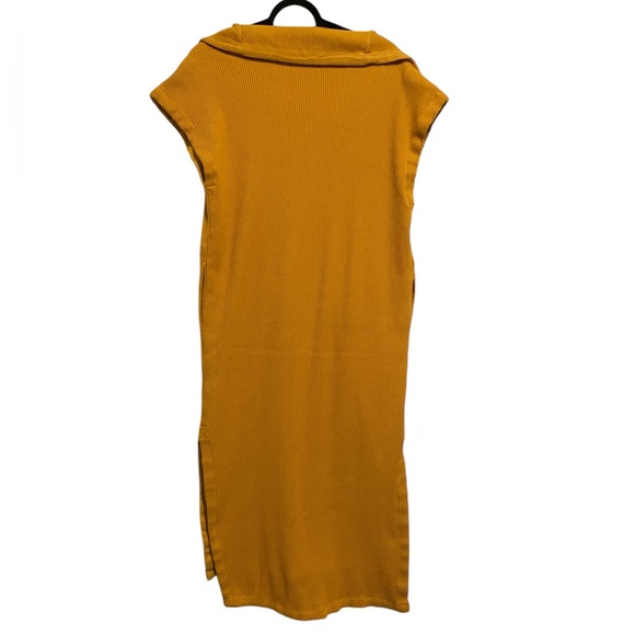 Free People FP Beach Ryan Ribbed Midi Dress in Golden Girl Women’s Size Small - Picture 5 of 7